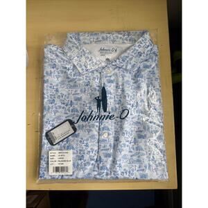Johnnie-O 20th Anniversary Exclusive Performance Polo Blue Palisades Size Large